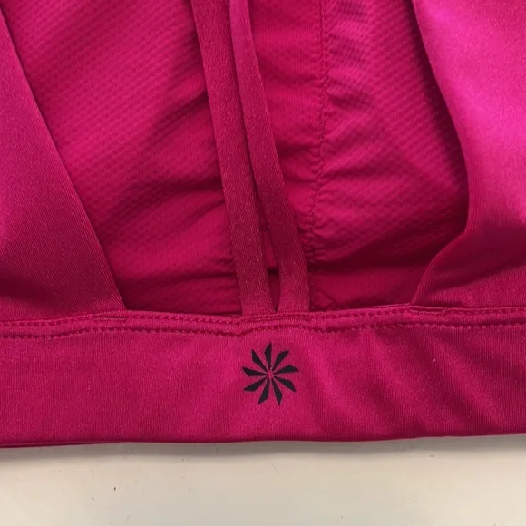 Like new! Athleta Exhale Ultimate Running Hot Pink Sports Bra Sz L - Picture 3 of 7